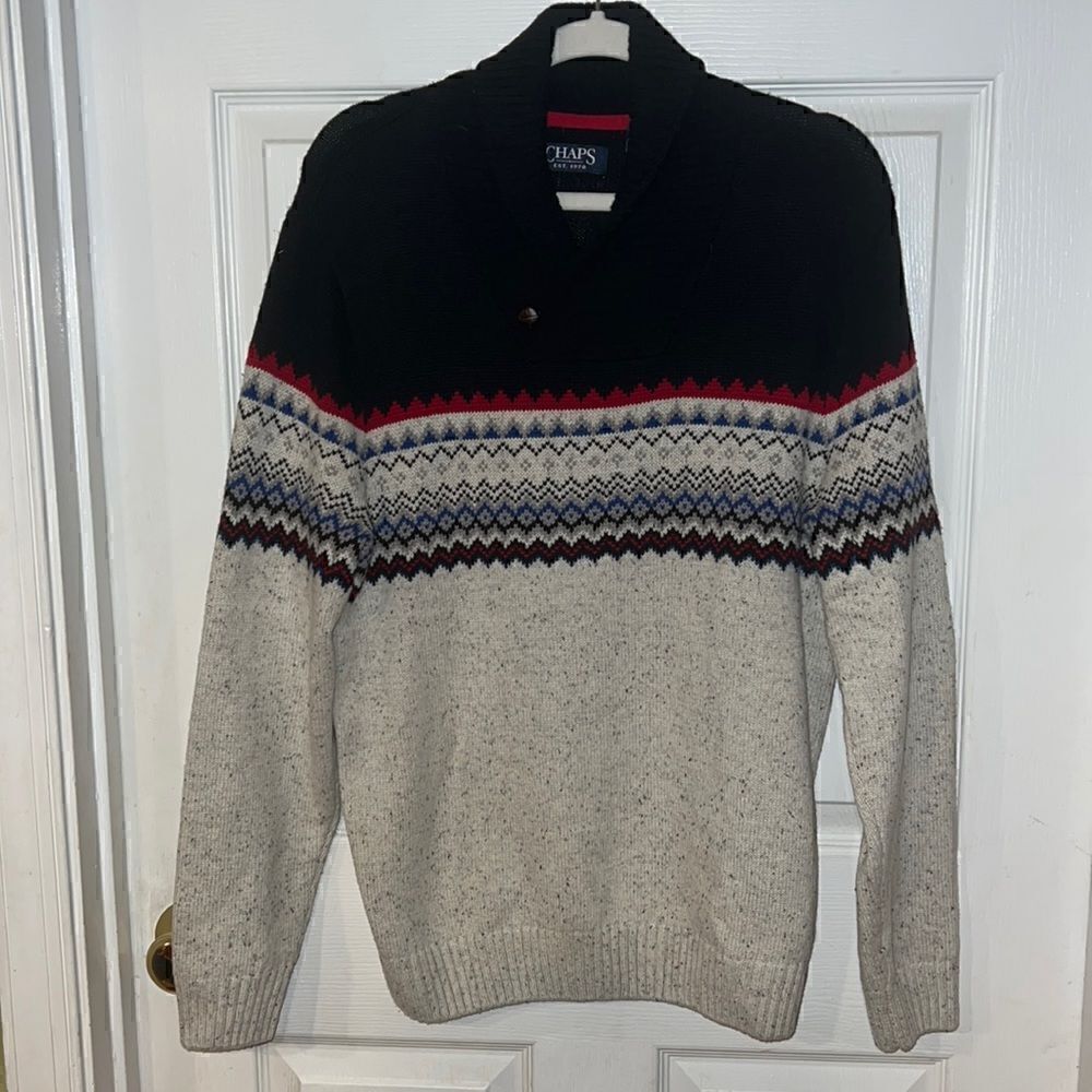 Men’s size medium Nordic grandpa Grandpacore Chunky Knit ski sweater